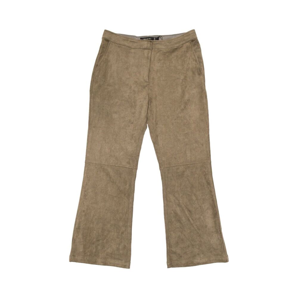 Religion Clothing Velvet Wide Leg Trousers Olive Green Size M 1746